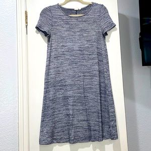 Gap Cotton Swing Dress in Navy Stripe